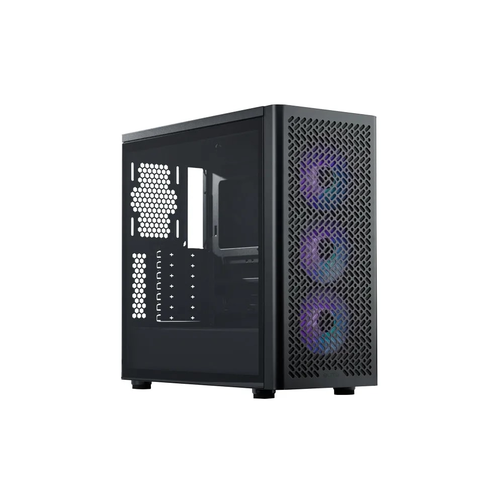 Case Cooler Master E502 MID Tower Black Bundle Fuente 650W Gold - AIR Cooler Hyper 411 ARGB