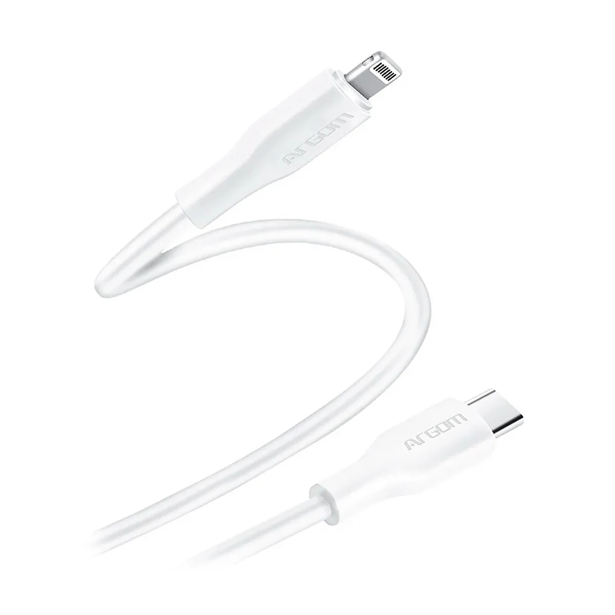 Cable Argom Silicom Type-c TO Lightning 30W 1.8MTS Dura Flex White