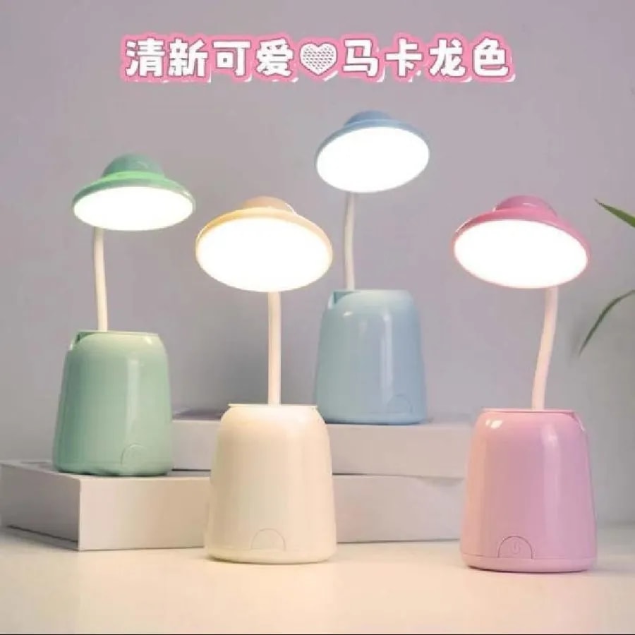 Lámpara de Escritorio LED con Portalápices Colores Pastel