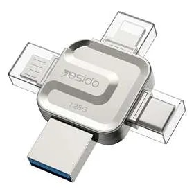 Adaptador OTG 4 en 1 con memoria 32GB Yesido FL15