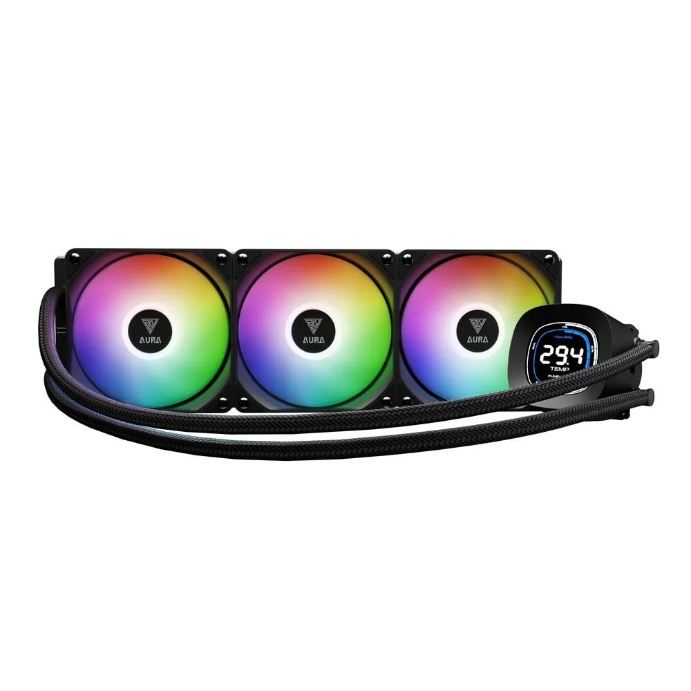 ENFRIAMIENTO LIQUIDO AURA GL360 DIGITAL BLACK • Pantalla digital en tiempo real • Sistema de