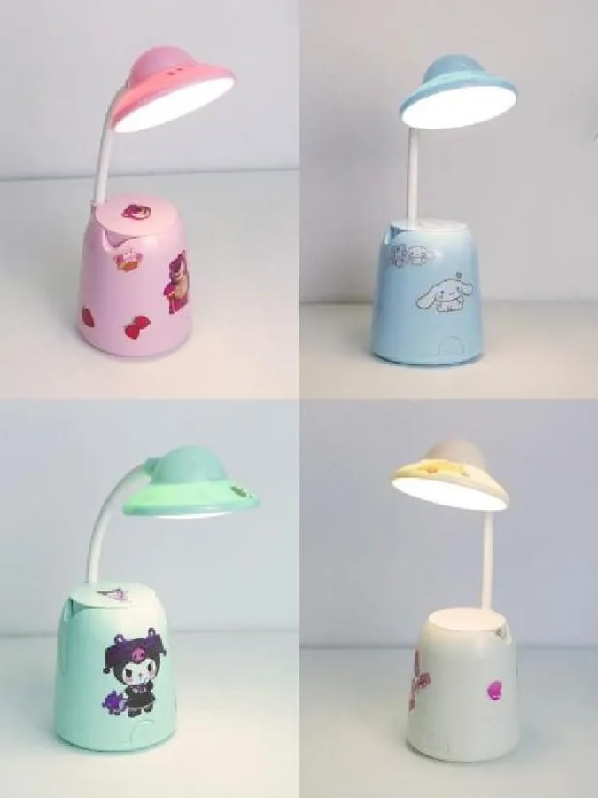 Lámpara de Escritorio LED con Portalápices y Stickers Decorativos
