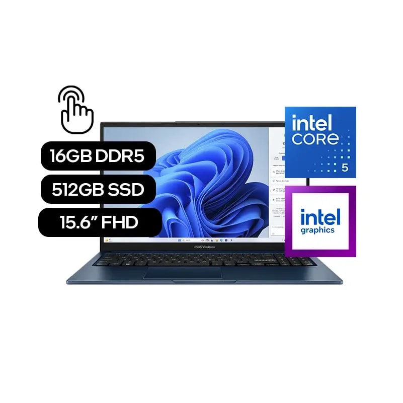 Laptop ASUS Vivobook 15 Core i3 1215U 8GB 512GB SSD 15.6" FHD Azul