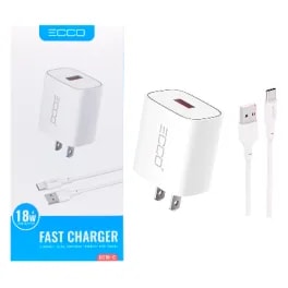 Cargador ECCO 18W EC18-C USB + Cable USB a USB-C