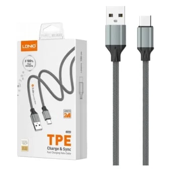Cable LDNIO LS442 2M 12W 2.4A USB a USB-C