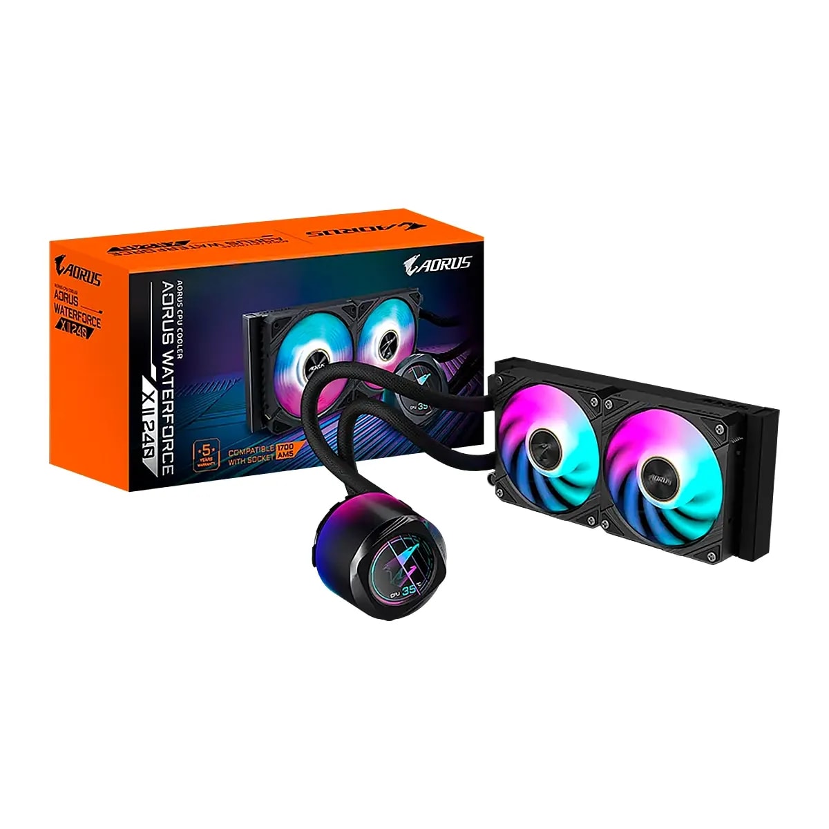 Cooler Gigabyte Aorus Waterforce X II 240 2VEN Fc-lcd Intel 115X-1200-1700 AMD-TR4 AM5 AM4