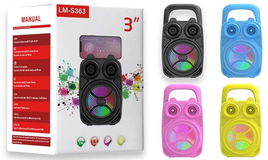 Mini Parlante Bluetooth 3" con Luces LED