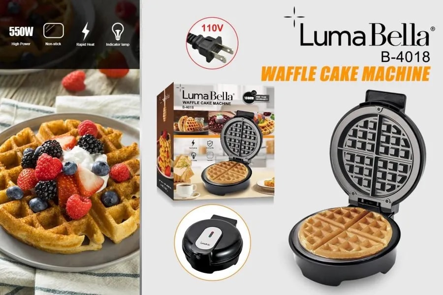 Waflera Eléctrica Luma Bella Antiadherente 550W