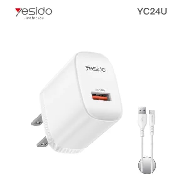 Cargador Yesido YC24U QC3.0 18W