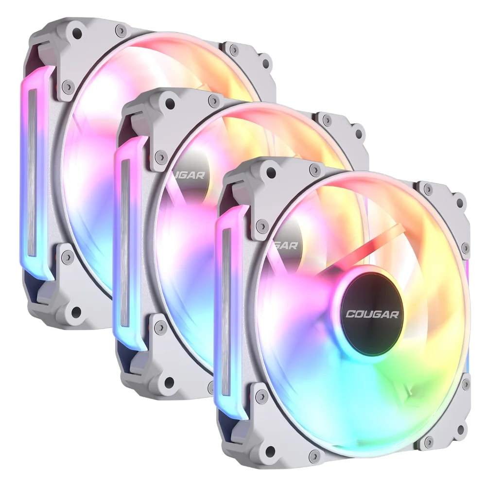 Ventilador Cougar Apolar 120 ARGB reverse blade 120mm KIT (3 ventiladores) blanco