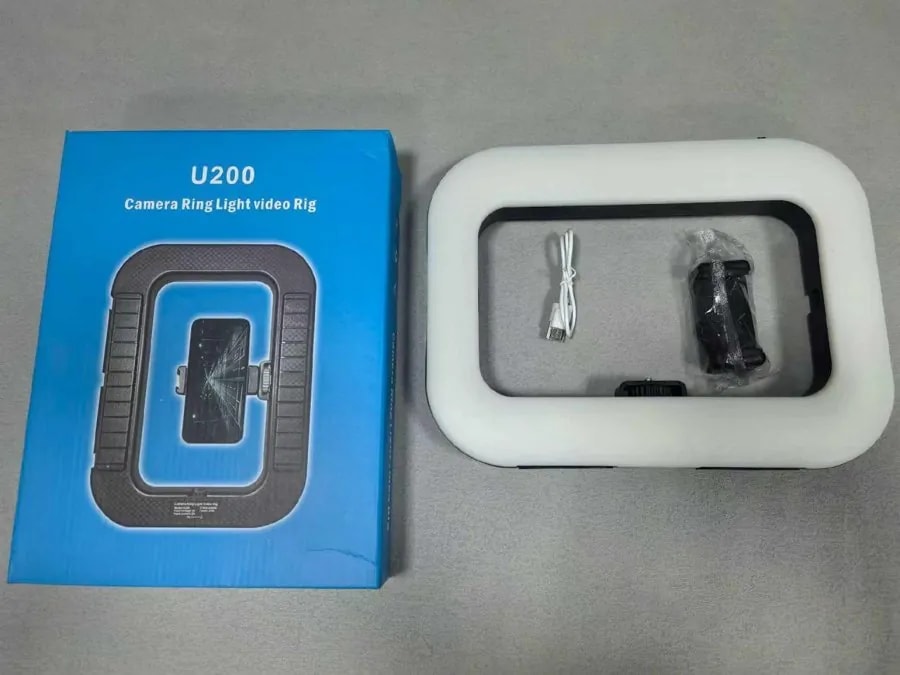 Aro de Luz LED Rectangular U200 para Celular y Cámara