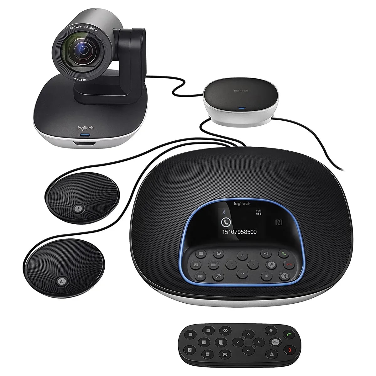 Conference-cam Logitech Group Bundle FHD Zoom 10X-BT-MICS Expansion Hasta 20 Personas Vision 90