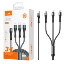 Cable LDNIO LC94C USB-C 1M 3EN1 100W (Micro USB-Lightning-USB-C)