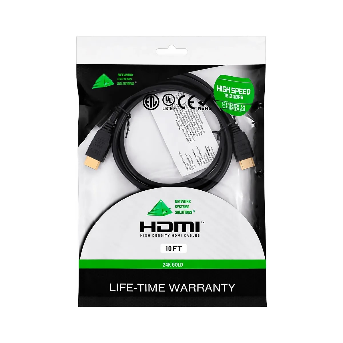 Cable HDMI Male to Male High Speed Gold Plated Conectors 10ft-3m Negro