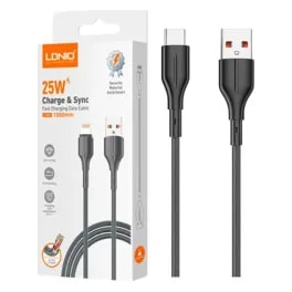Cable LDNIO LS851 1M 25W USB a USB-C - Negro