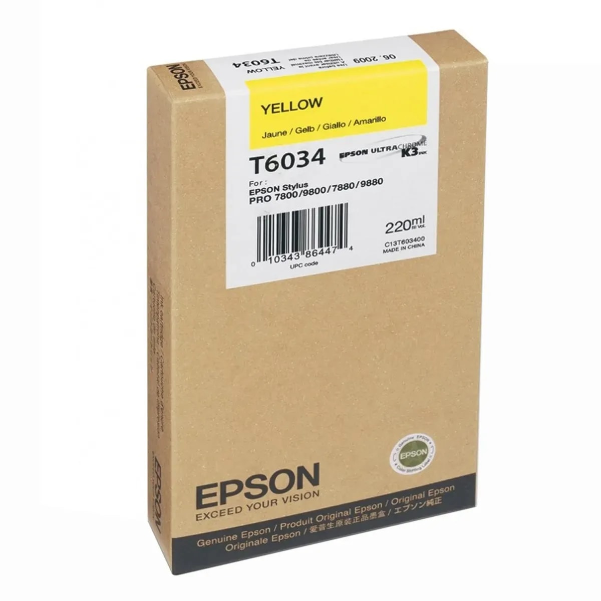 Cartucho Epson T603400 Stylus PRO 7800-7880-9800-9880 Amarillo 220ML