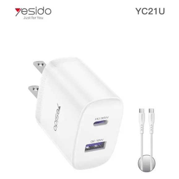 Cargador Yesido YC21U 35W USB-A + USB-C