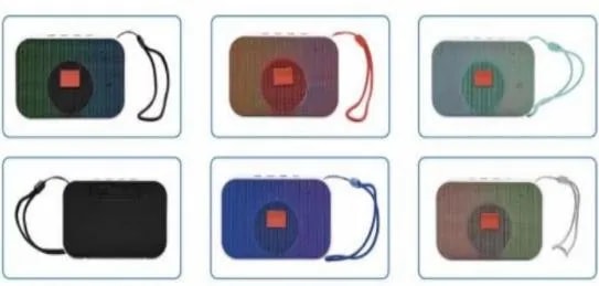 Mini Parlante Bluetooth Rectangular de Tela con Correa