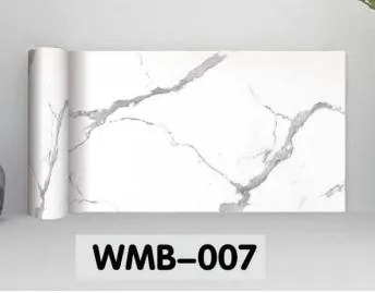 Papel Tapiz Autoadhesivo Efecto Mármol Blanco con Vetas Grises en Rollo