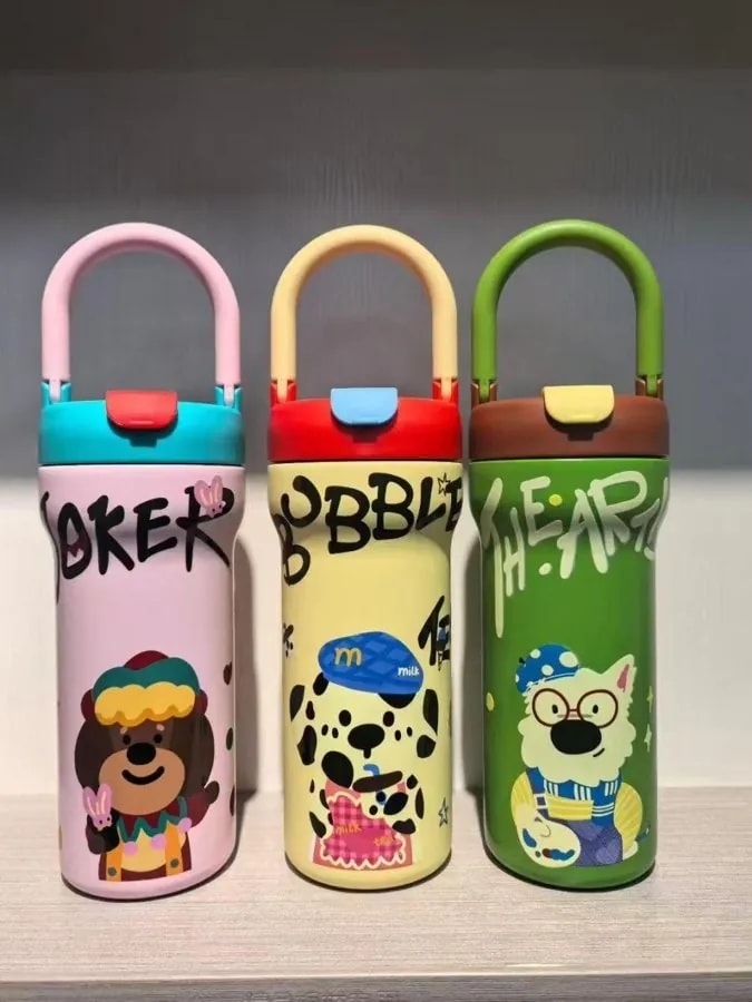 Termo Infantil 750 ml con Asa de Transporte Diseños Animados