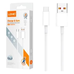 Cable LDNIO LS901 1M 25W USB a USB-C - Cordón Blanco