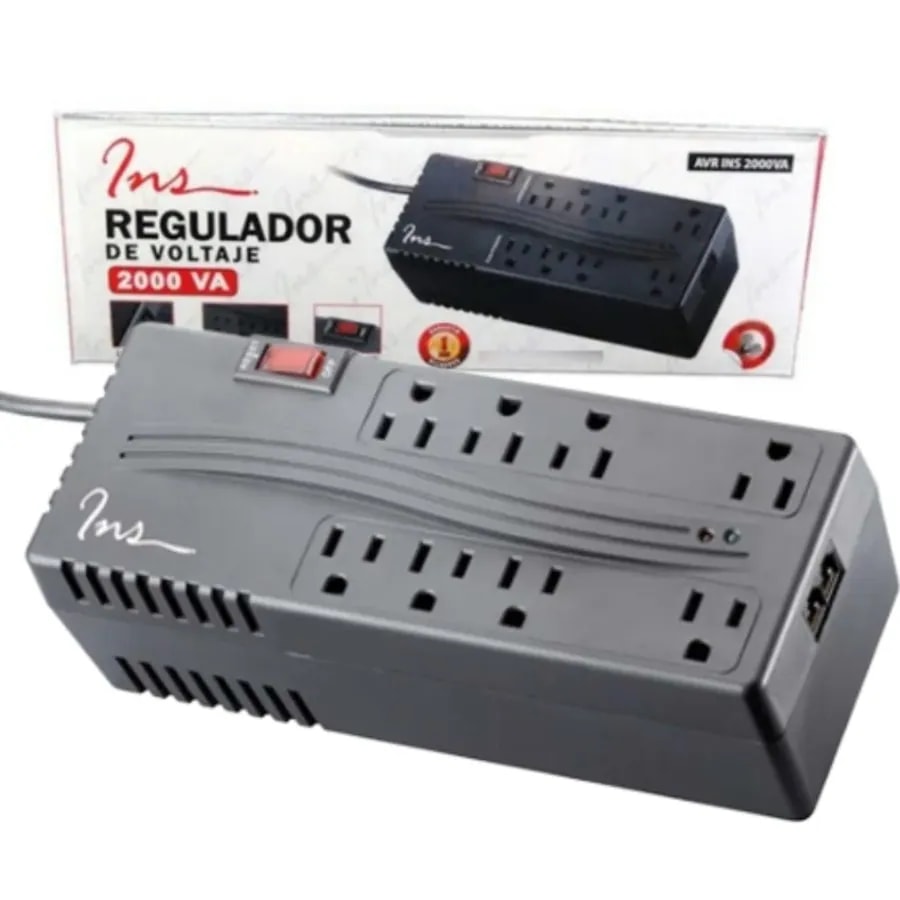 Regulador voltaje ins 2000VA 8 tomas 2 RJ11 power restet 120V/ 60HZ color negro
