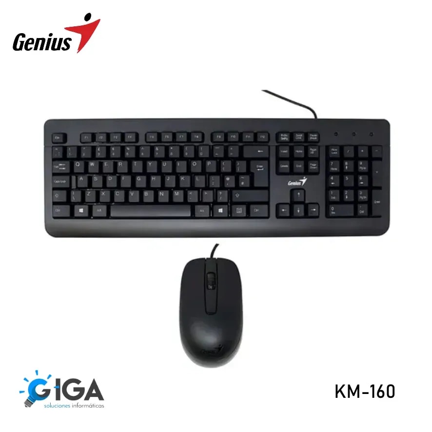 Kit genius teclado y mouse KM-160 sp USB 2.0 cable: 1.5M dpi 1000 color negro