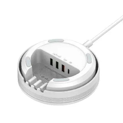 Cargador ldnio AW003 wireless 32W 4P 3USB + 1PD