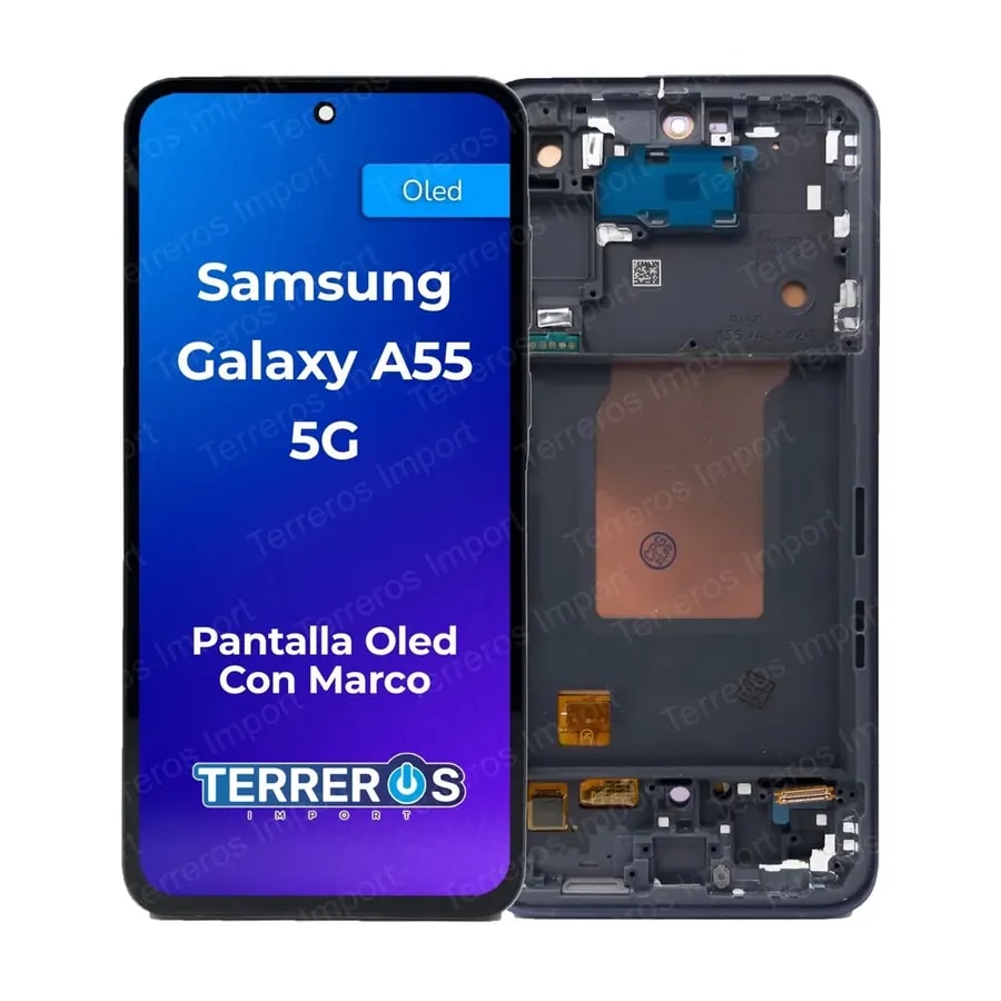 Pantalla Samsung A55 OLED con marco glass grande