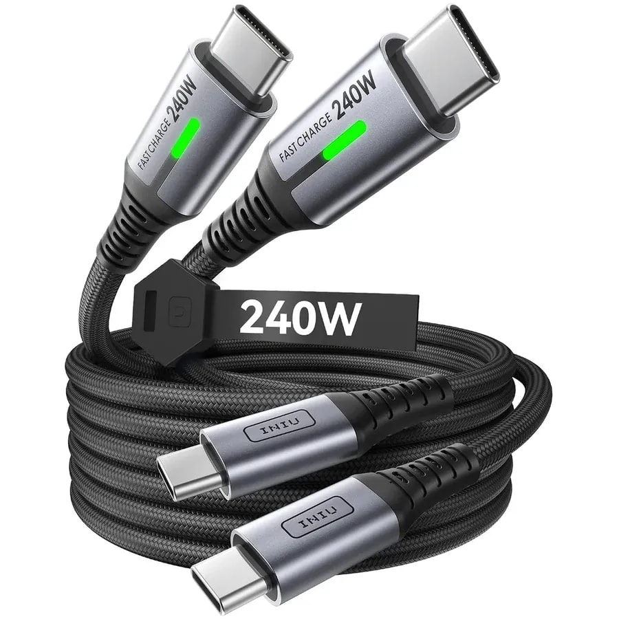Fast charging cable 7 color LED indicator tipo con