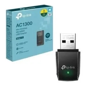 Adaptador WIFI tp-link archer T3U Mini AC1300 dual band 2.4GHZ: 400MPBS y 5GHZ: 867MBPS USB 3.0