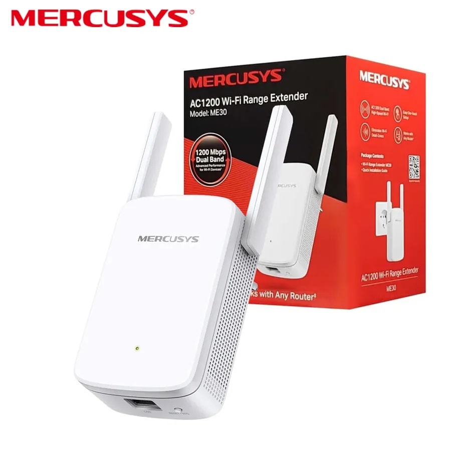 Extensor mercusys ME30 AC1200 dual band 5GHZ 867MBPS y 2.4GHZ 300MBPS 1RJ45