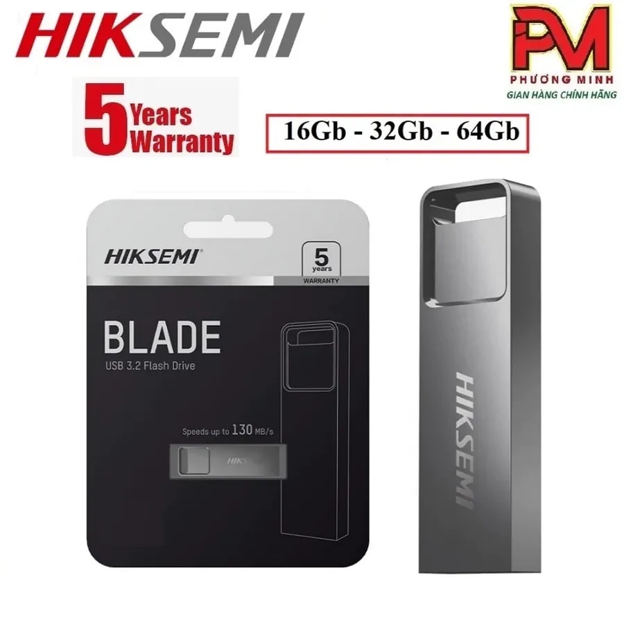 Flash memory 64GB hiksemi blade metalica gris USB 3.2 hs-usb-e301 64G U3