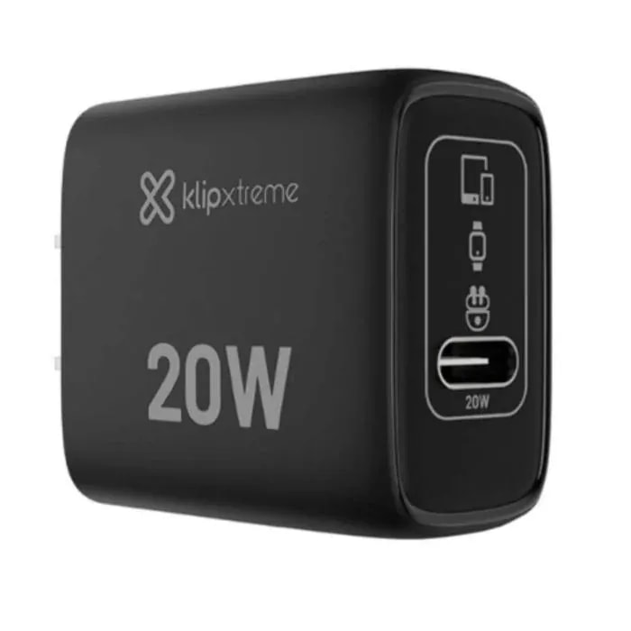 Cargador de pared klip xtreme usb-c 20W carga rapida