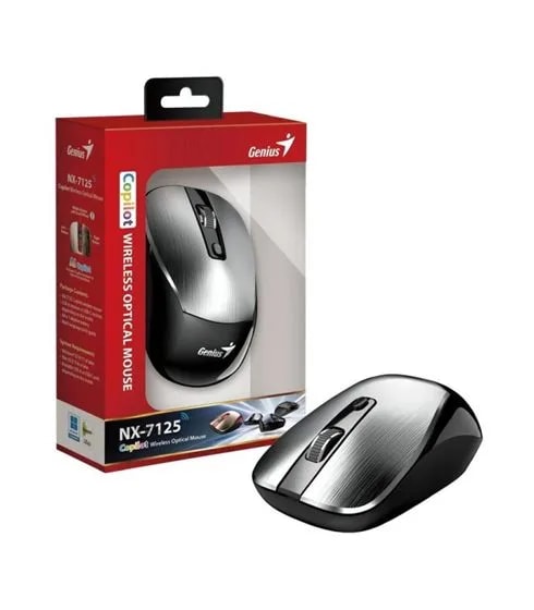 Mouse genius NX-7125 gris 2.4GHZ 4 bot dpi 1200 ai copilot incl.pila AA1