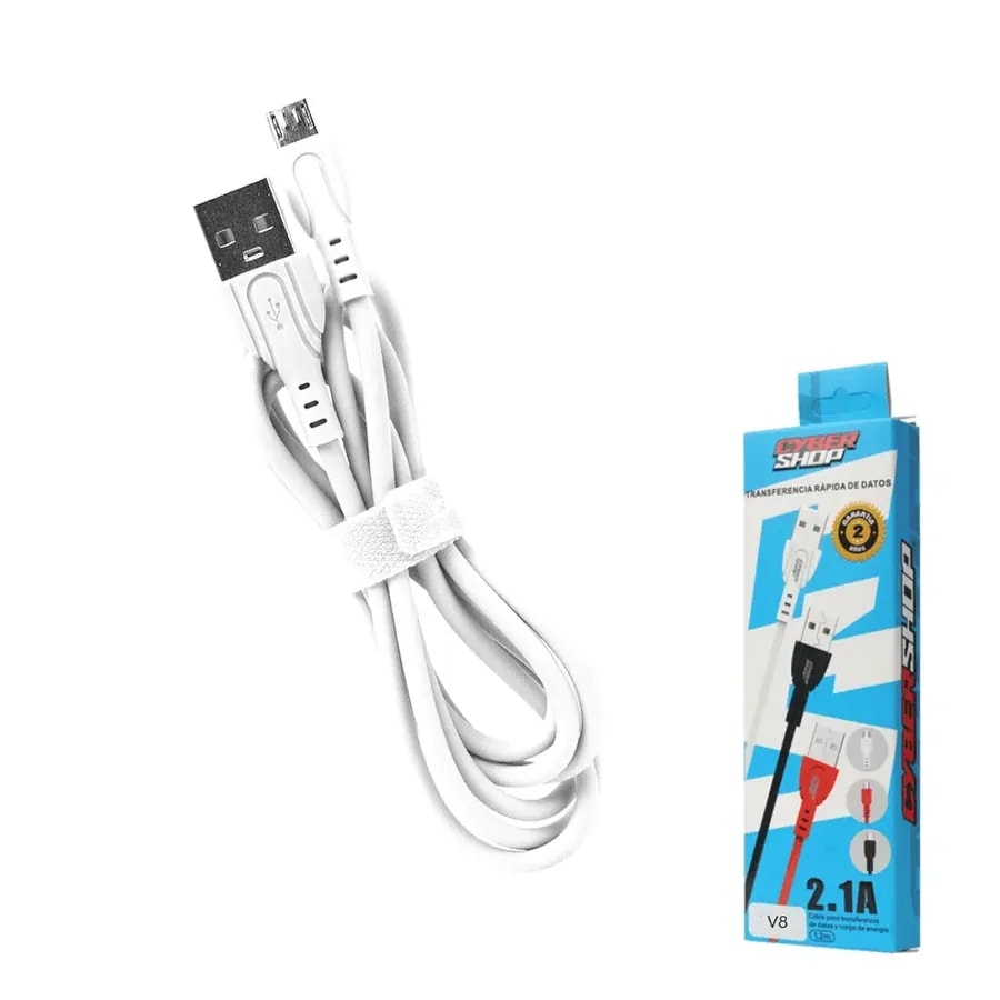 Cable cellis V8 blanco