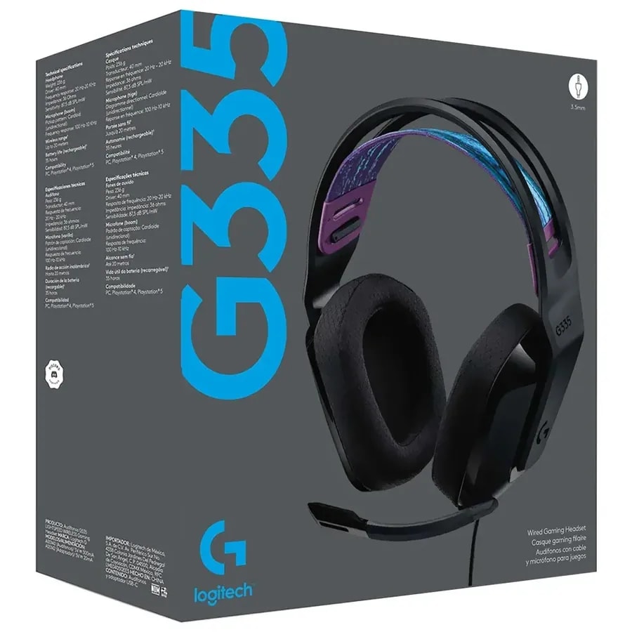 Auricular logitech 981-000977 /gaming/ G335 / negro / PC ps Nintendo switch