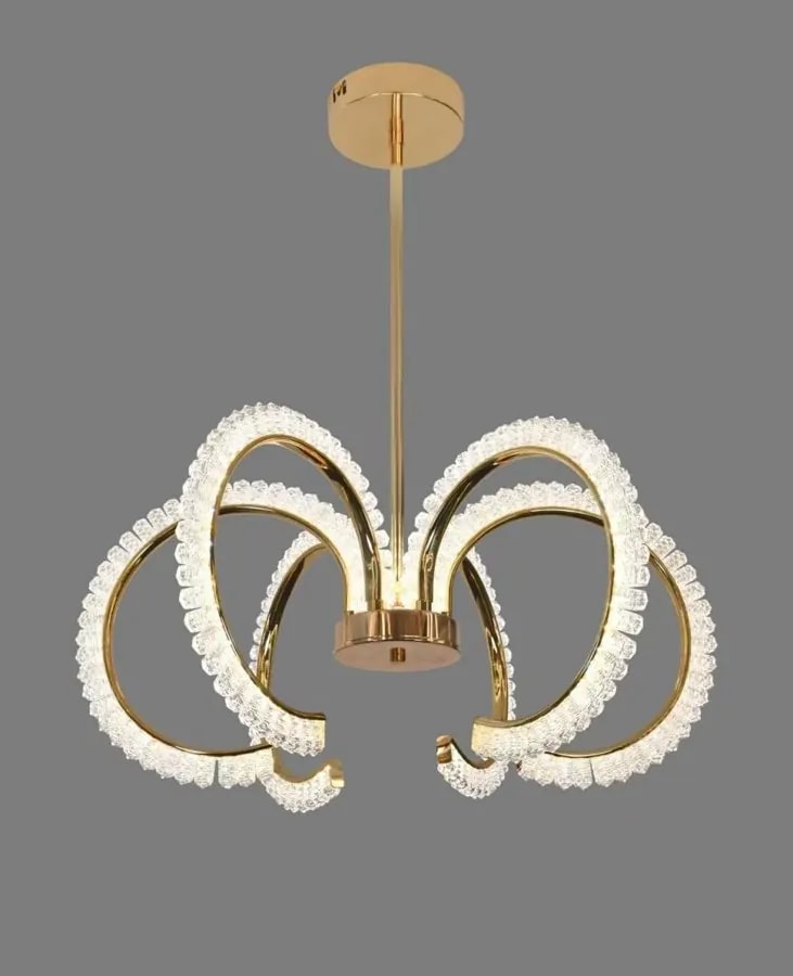 Lámpara Colgante LED Moderna Dorada 60 cm Brazos Entrelazados
