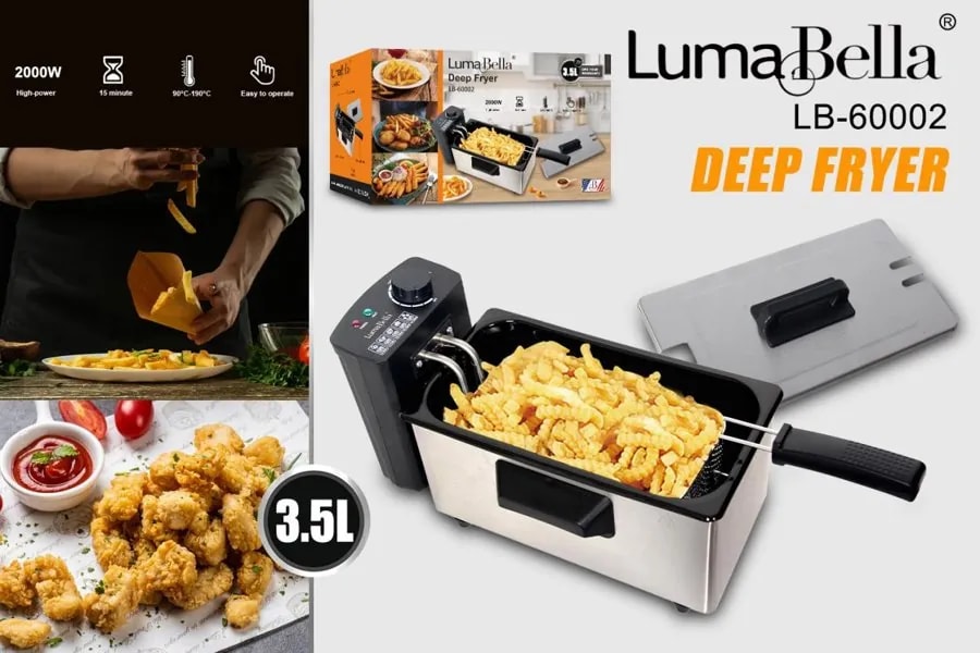 Freidora Eléctrica de Aceite Luma Bella 3.5 L 2000W