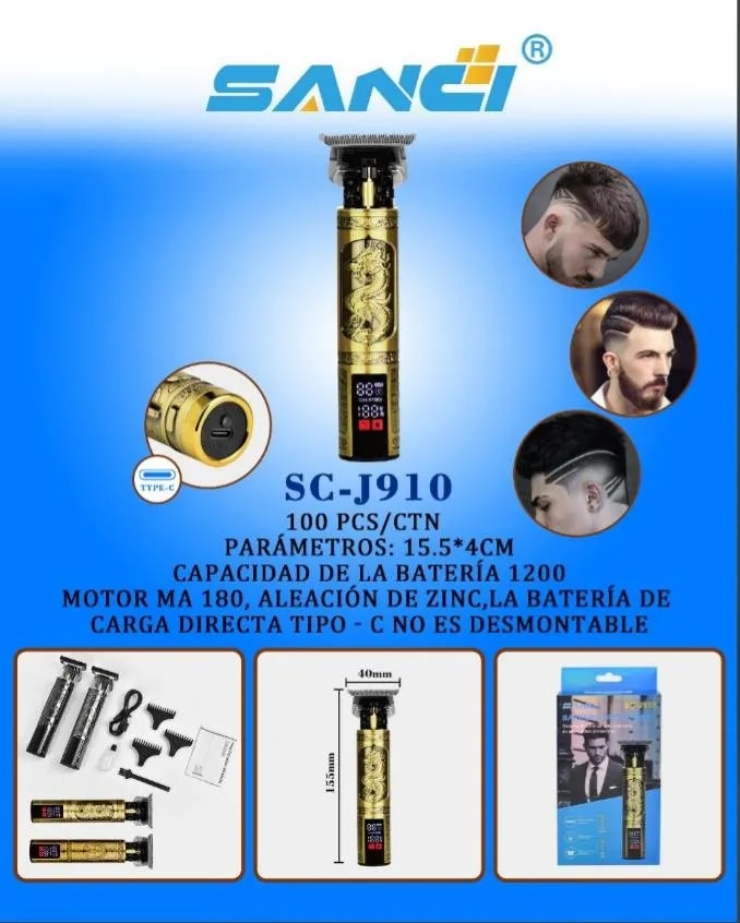Máquina Cortapelo Recargable SANCI Dorada Metálica