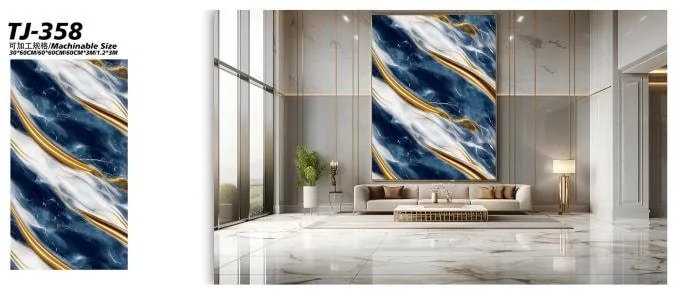 Papel Tapiz Autoadhesivo Mármol Azul, Blanco y Dorado en Rollo