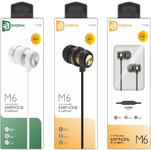 Audífonos con cable Sikenai M6 con micrófono