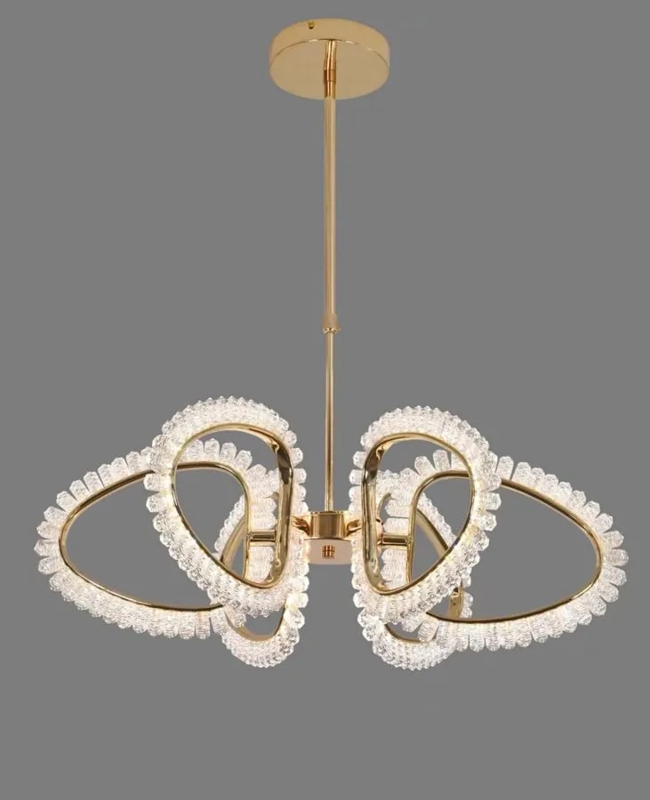 Lámpara Colgante LED Moderna Dorada 60 cm Lazos Bajos
