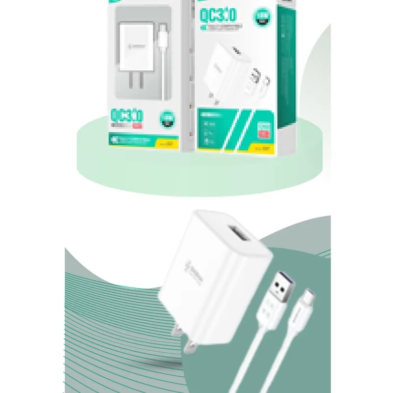 Cargador Sikenai X3M Quick Charge 3.0 18W con cable Micro USB 5A