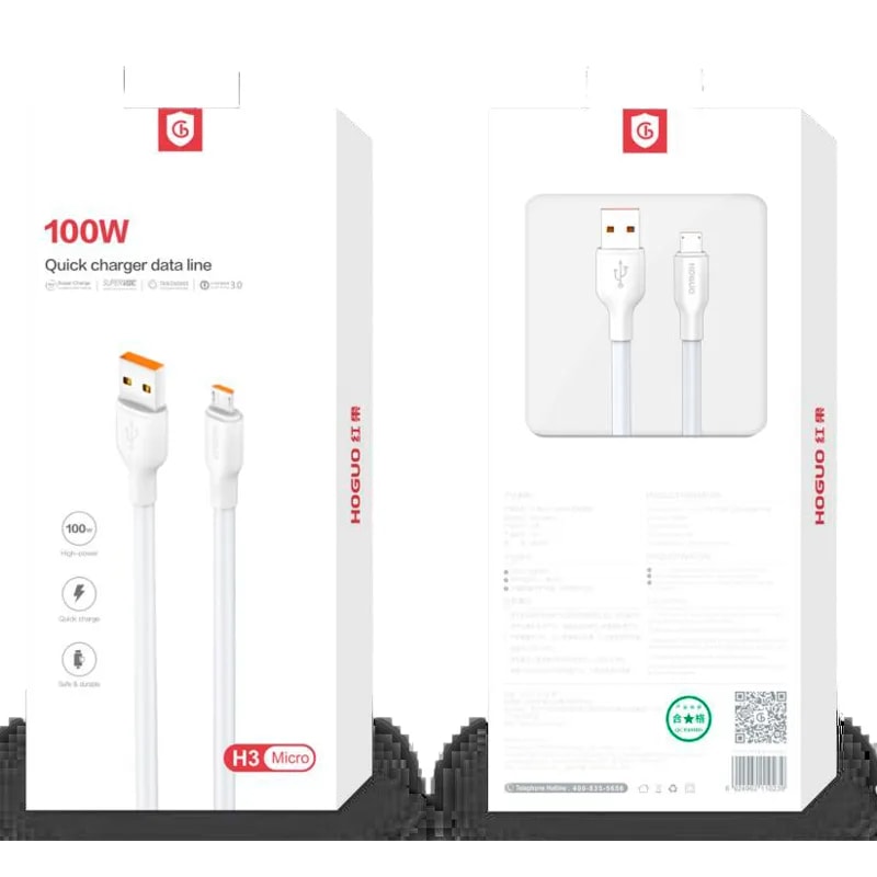 Cable Hoguo H3 USB a Micro USB carga rápida 1 m