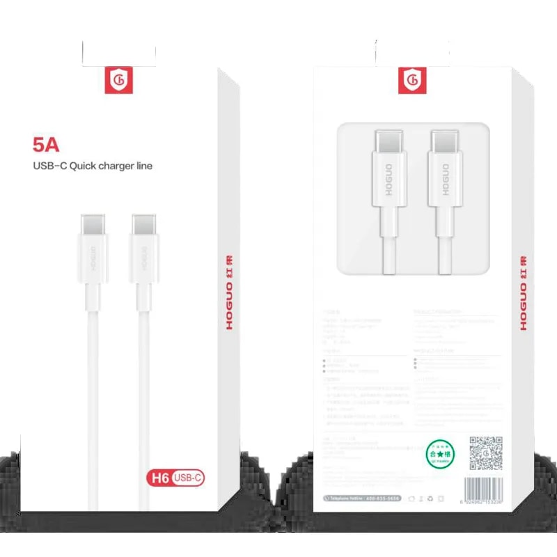 Cable Hoguo H6 Tipo C a Tipo C 5A 1 m