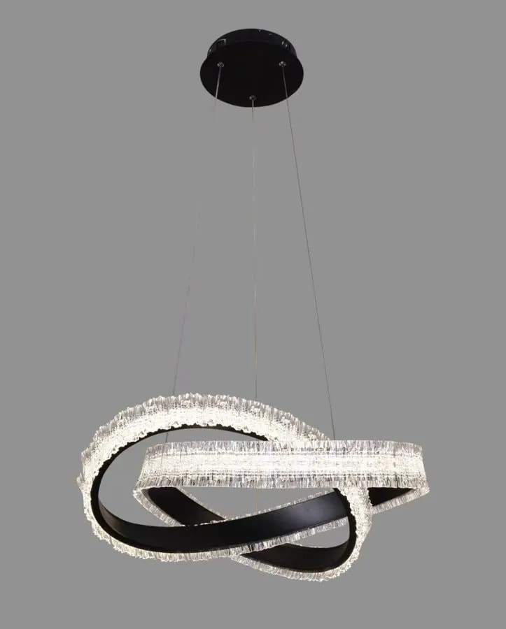 Lámpara Colgante LED Nudo Efecto Cristal Negro 50 cm