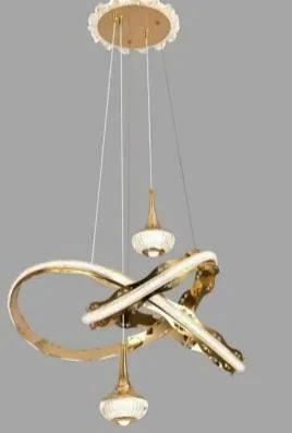 Lámpara Colgante LED Nudo con Colgante de Cristal Dorado Francés