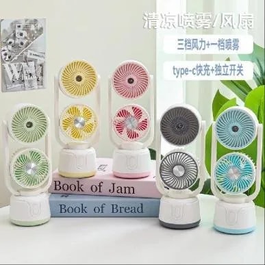 Mini Ventilador Rociador de Escritorio con Pantalla Digital