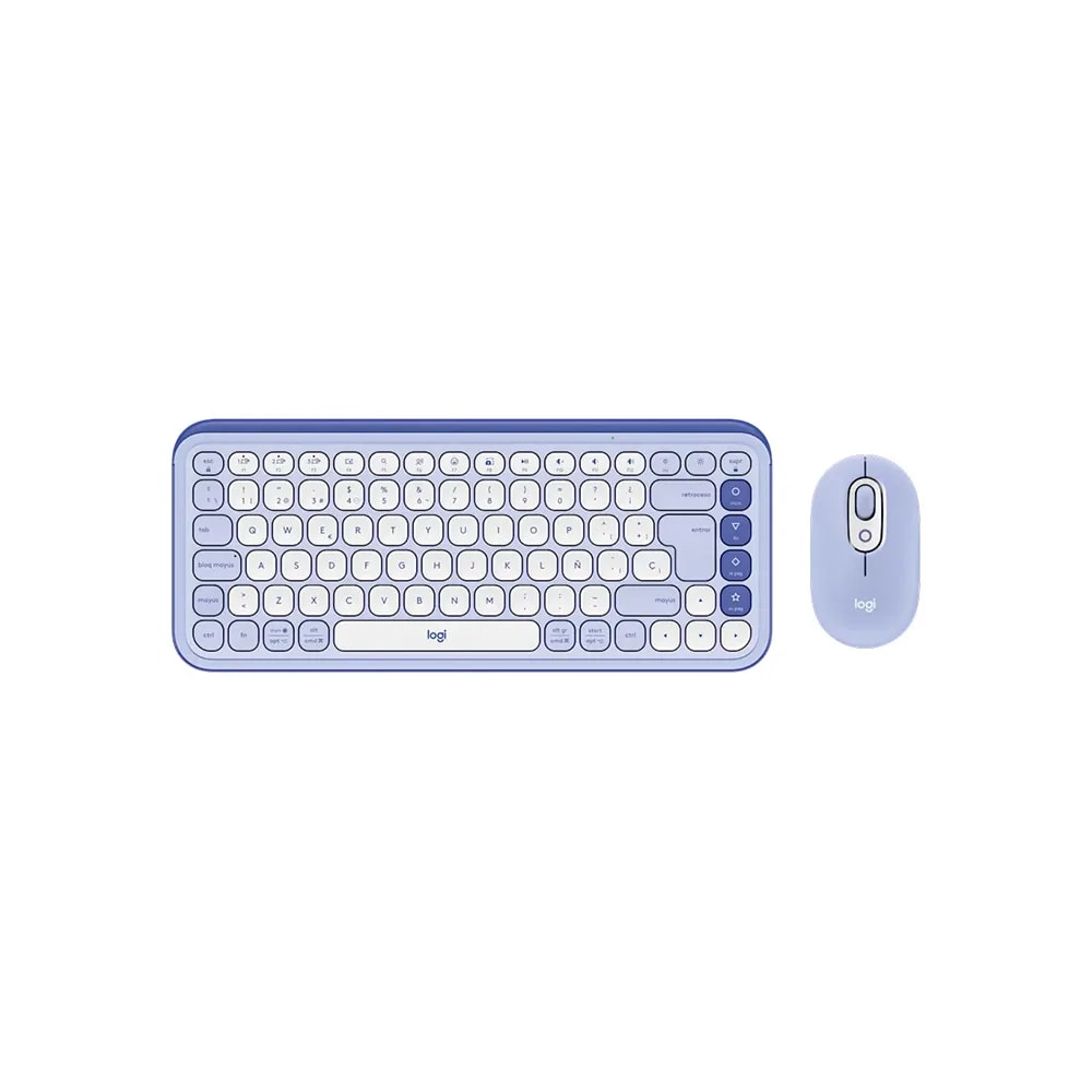 Combo Logitech Teclado Y Mouse POP Icon / Wireless / Easy-switch / Hasta 3 Dispositivos / Lilac